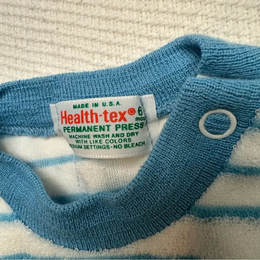 Vintage terrycloth Healthtex Sailboat Onesie 6M
